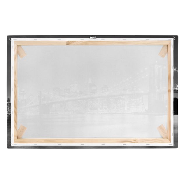 Wandbilder Schwarz-Weiß Nighttime Manhattan Bridge II