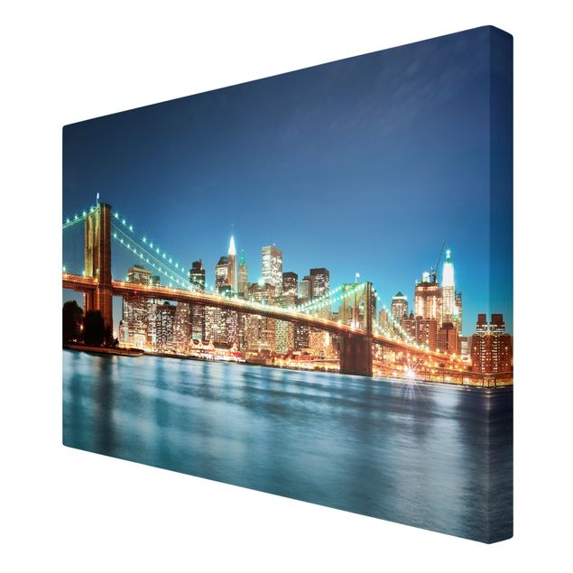 Wandbilder Architektur & Skyline Nighttime Manhattan Bridge
