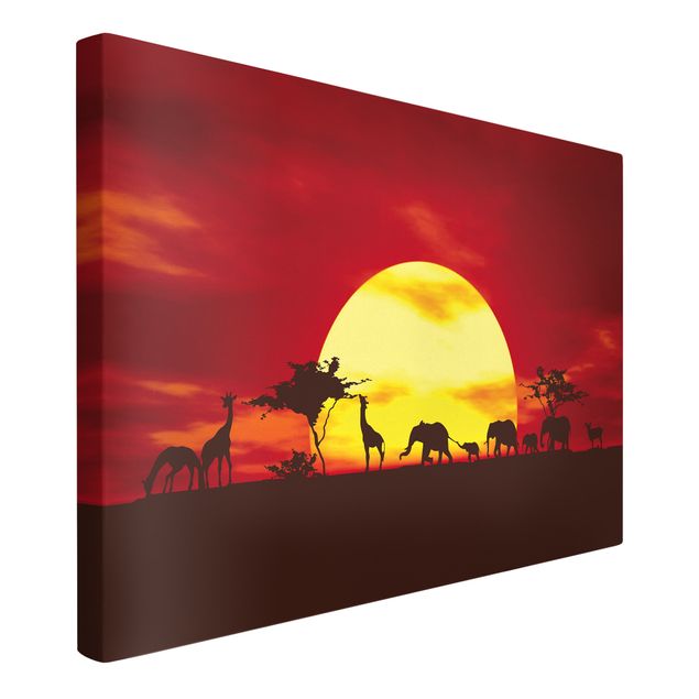 Giraffe Leinwandbild Sunset Caravan