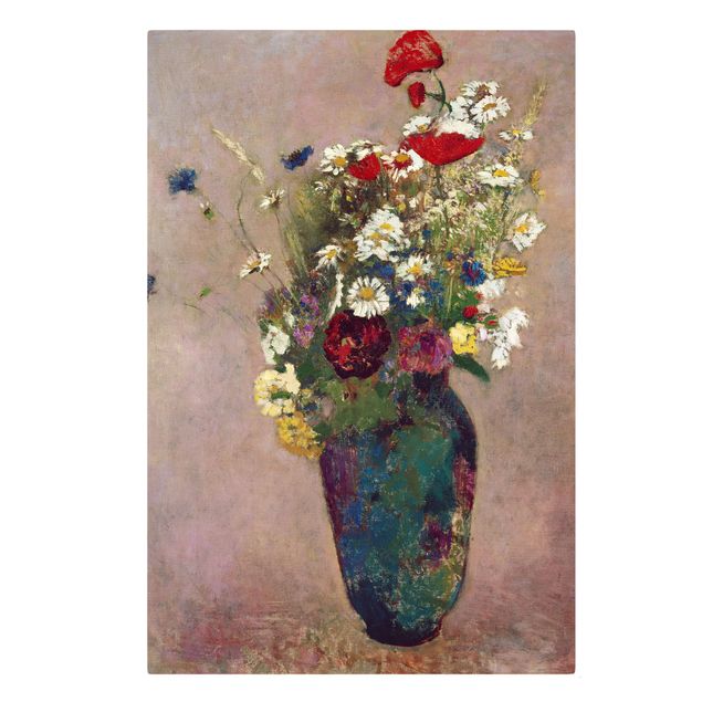 Kunstdruck Leinwand Odilon Redon - Blumenvase mit Mohn