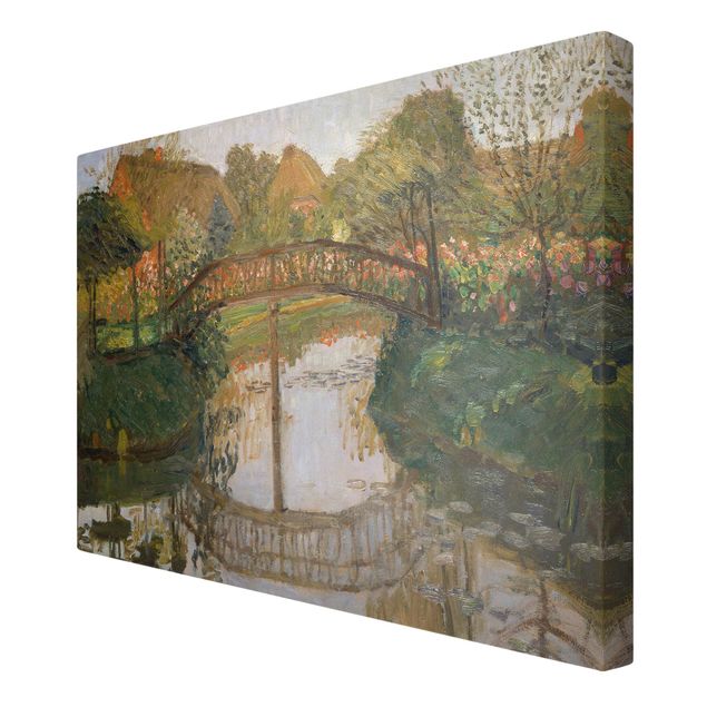 Wandbilder Kunstdrucke Otto Modersohn - Bauerngarten mit Brücke