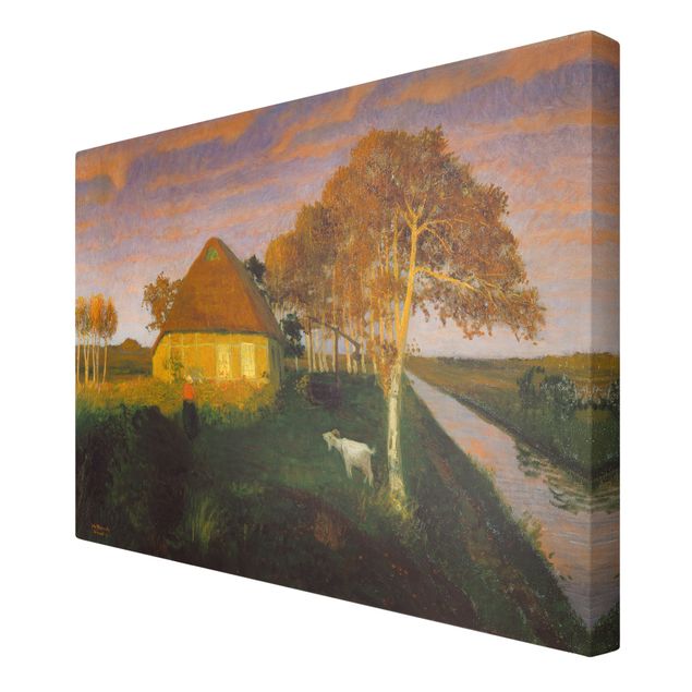 Wandbilder Kunstdrucke Otto Modersohn - Moorkate im Abendsonnenschein