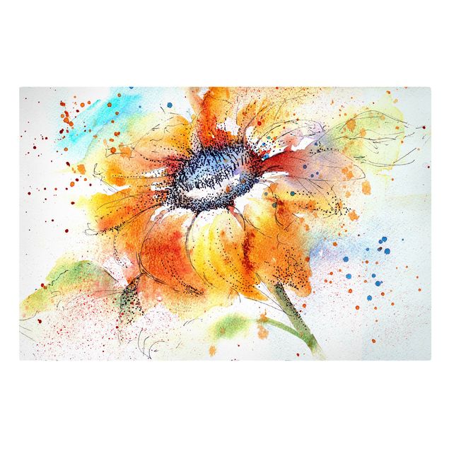 Wandbilder Floral Painted Sunflower