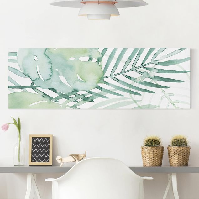 Blumenbilder auf Leinwand Palmwedel in Wasserfarbe I