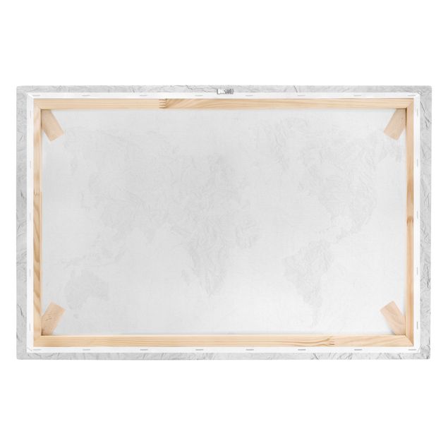 schöne Leinwandbilder Papier Weltkarte Weiß Grau