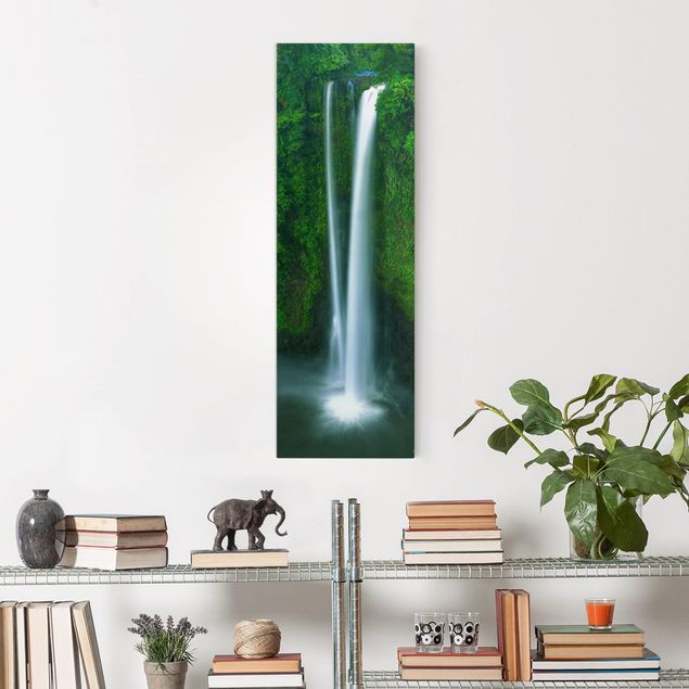 Wandbilder Bäume Paradiesischer Wasserfall