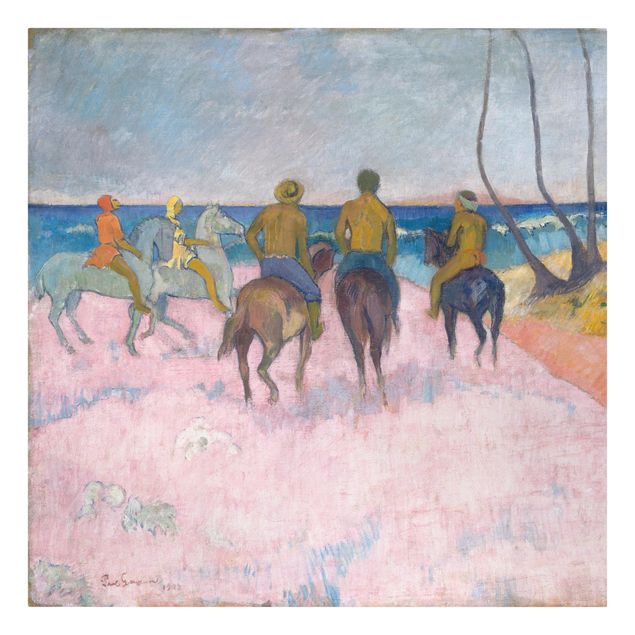 Leinwand Kunst Paul Gauguin - Reiter am Strand