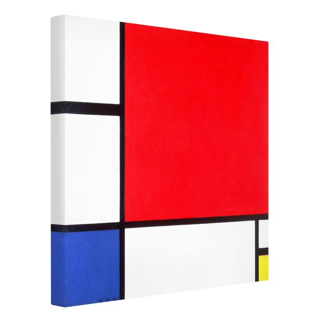 Kunstdruck Leinwand Piet Mondrian - Komposition Rot Blau Gelb