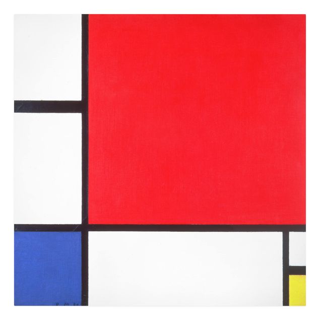 Wandbilder Kunstdrucke Piet Mondrian - Komposition Rot Blau Gelb