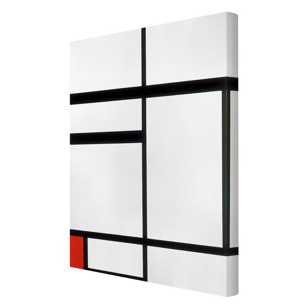 Leinwandbild abstrkt Piet Mondrian - Komposition Rot Schwarz Weiß