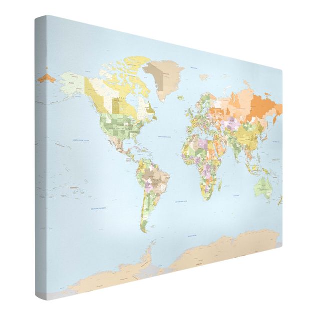Leinwandbild Weltkarte Politische Weltkarte
