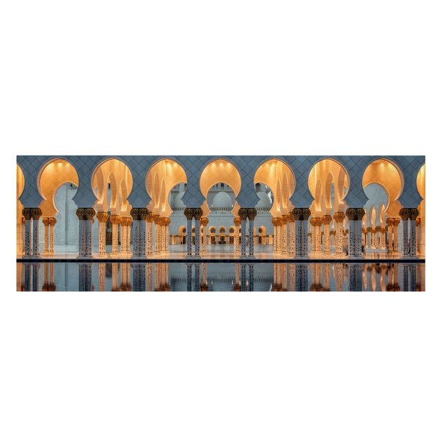 Wandbilder Orange Reflexionen in der Moschee