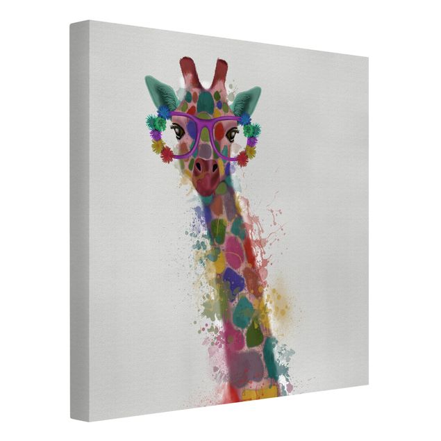 Leinwandbilder Tiere Regenbogen Splash Giraffe