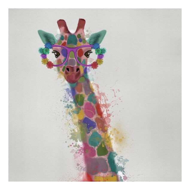Wandbilder Modern Regenbogen Splash Giraffe