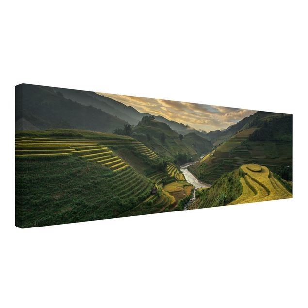 Wandbilder Landschaften Reisplantagen in Vietnam