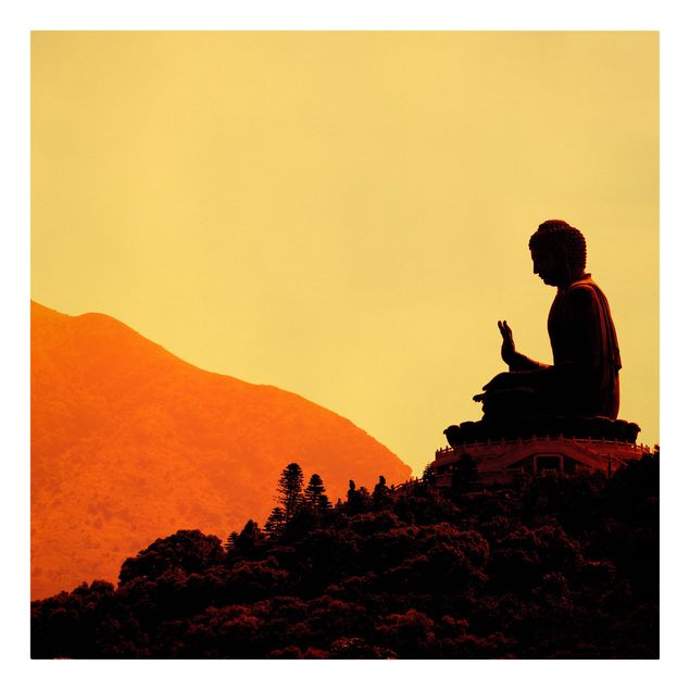 Wandbilder Orange Resting Buddha