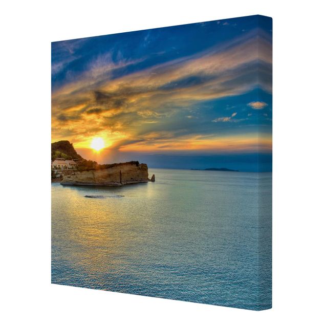 Wandbilder Meer Sonnenuntergang über Korfu
