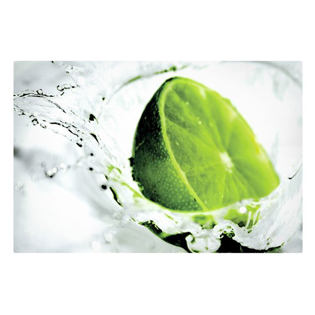 Leinwandbilder Gemüse & Obst Splash Lime