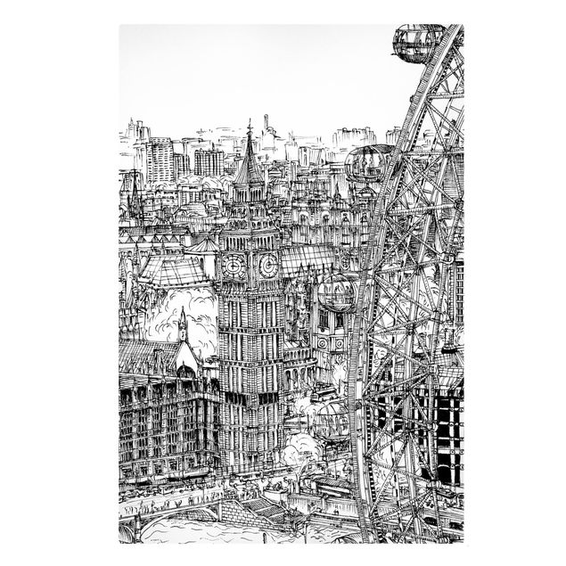 Leinwandbilder Städte Stadtstudie - London Eye