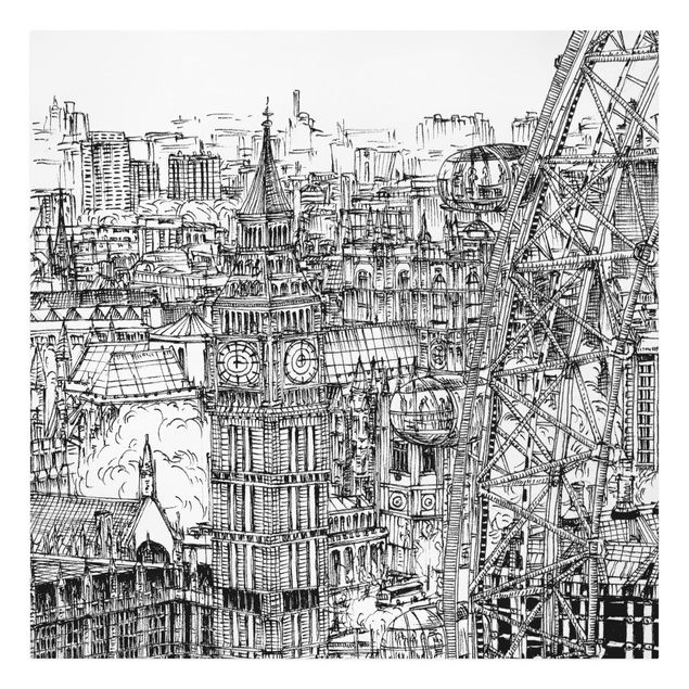 Leinwandbilder Städte Stadtstudie - London Eye