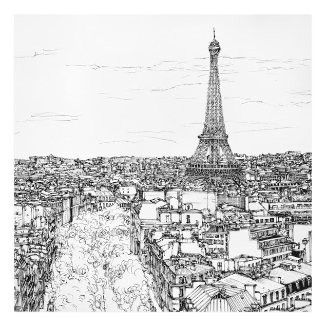 Skyline Leinwandbild Stadtstudie - Paris