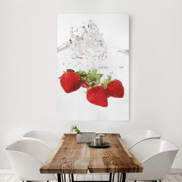 Wandbilder Floral Strawberry Water