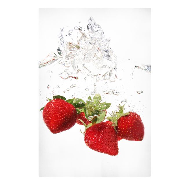 Leinwandbilder Obst Strawberry Water