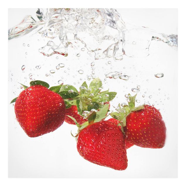 Leinwandbilder Gemüse & Obst Strawberry Water
