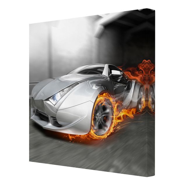 Leinwandbilder kaufen Supercar in Flammen