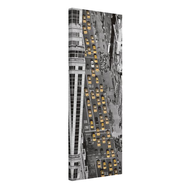 Leinwandbilder schwarz-weiß Taxiverkehr in Manhattan