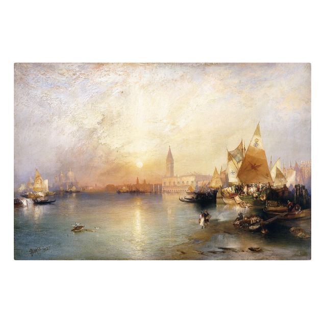 Kunstdruck Leinwand Thomas Moran - Venedig bei Sonnenuntergang