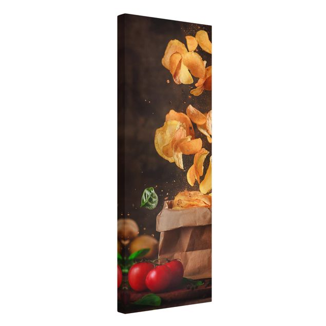 Wandbilder Braun Tomate-Basilikum-Snack