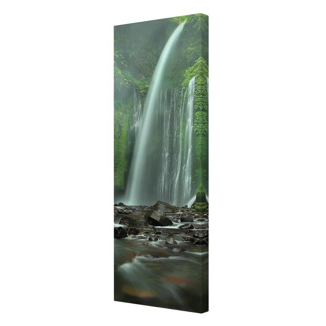 Leinwandbild Baum Tropischer Wasserfall