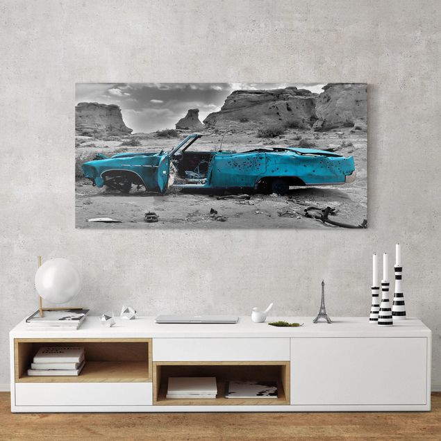 Wandbilder Landschaften Türkiser Cadillac