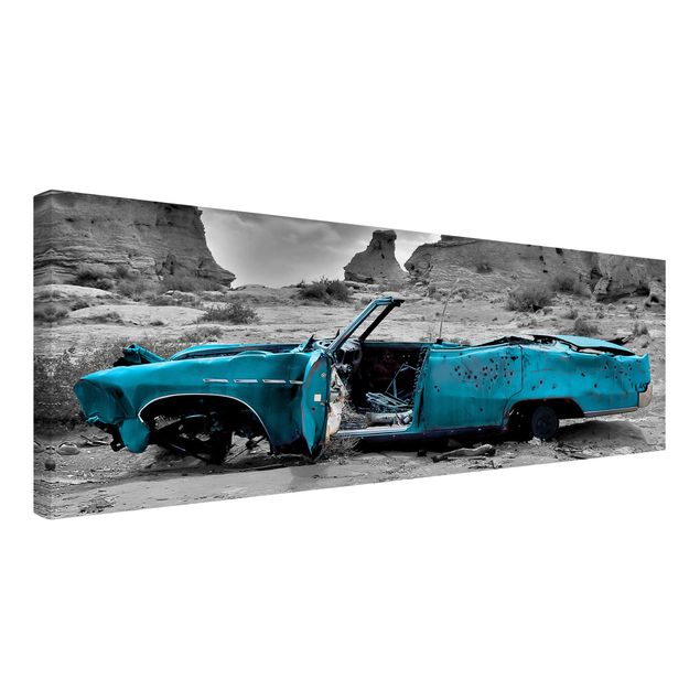 Wandbilder Autos Türkiser Cadillac