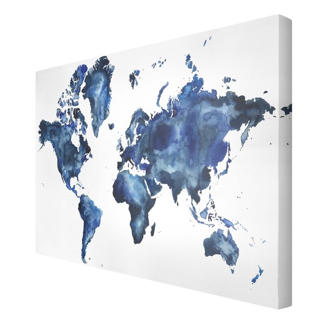Wandbilder Wasser-Weltkarte hell