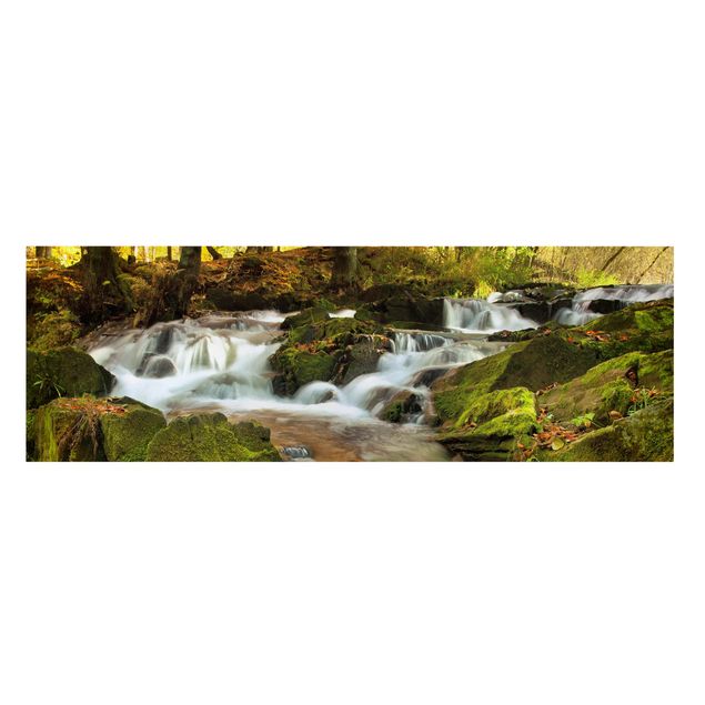 Wandbilder Landschaften Wasserfall herbstlicher Wald