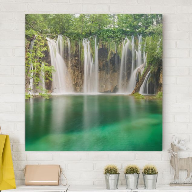 Wasserfall Leinwandbild Wasserfall Plitvicer Seen