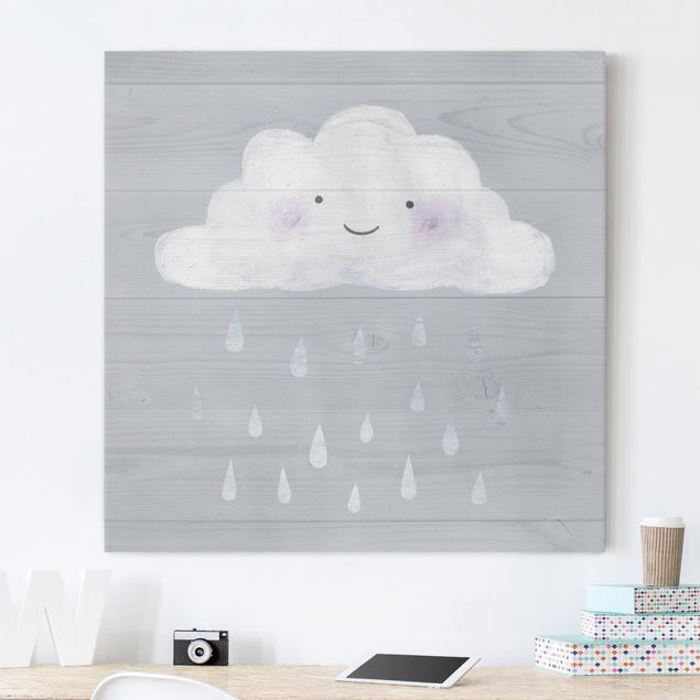 Wandbilder Liebe Wolke mit silbernen Regentropfen