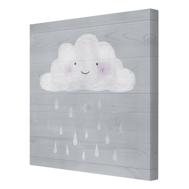 Leinwandbilder Wolke mit silbernen Regentropfen