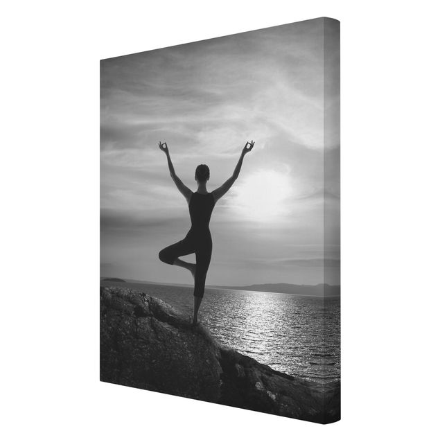 Leinwandbilder schwarz-weiß Yoga schwarz weiss