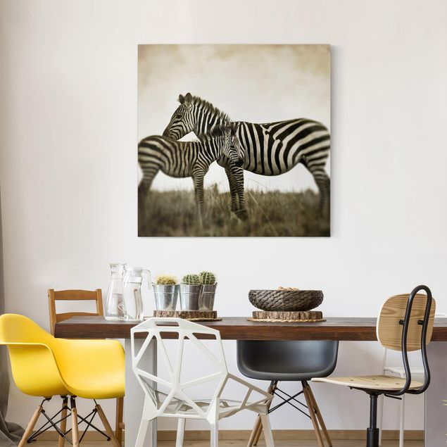 Leinwandbilder Zebra Zebrapaar