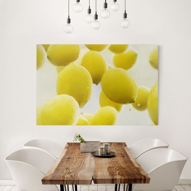 Wandbilder Früchte Zitronen im Wasser