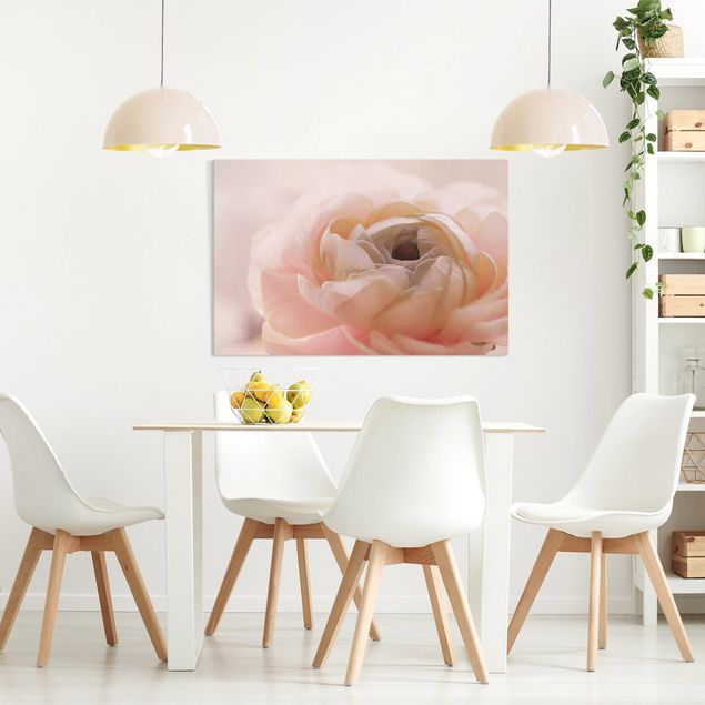Blumenbilder auf Leinwand Rosa Blüte im Fokus