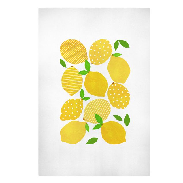 Leinwandbilder Gemüse & Obst Zitronen mit Punkten