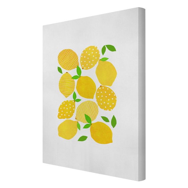 Wandbilder Gelb Zitronen mit Punkten