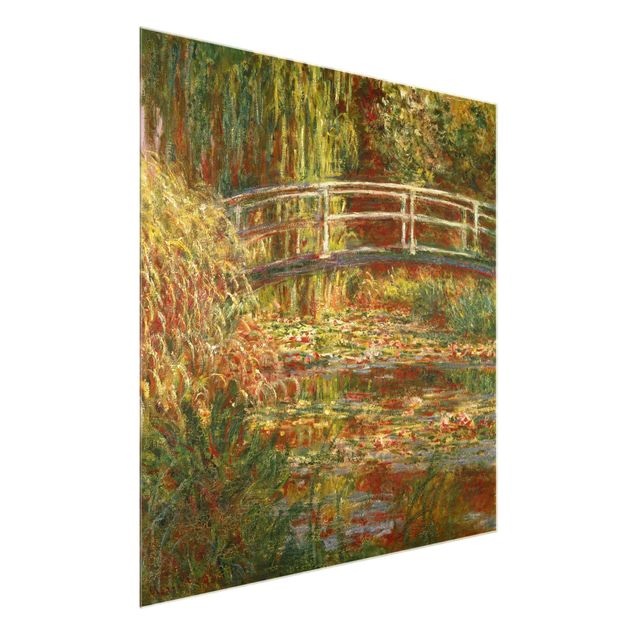 Impressionismus Bilder kaufen Claude Monet - Seerosenteich und japanische Brücke (Harmonie in rosa)