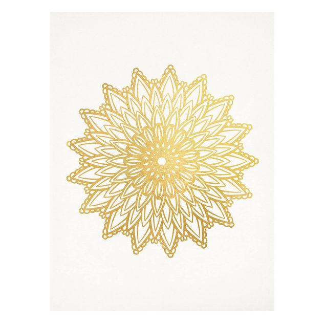 schöne Bilder Mandala Sonne Illustration weiß gold