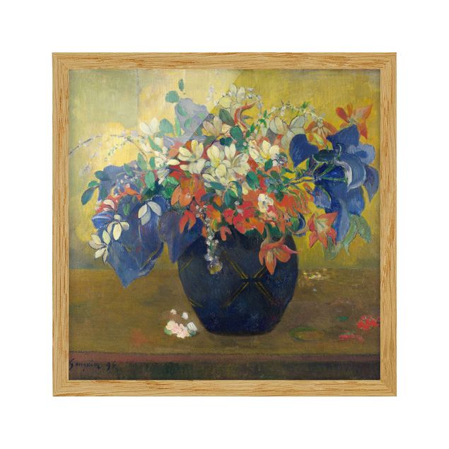 Blumenbilder mit Rahmen Paul Gauguin - Vase mit Blumen