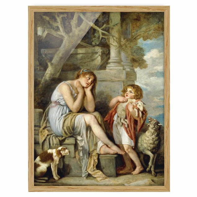 Wandbilder Kunstdrucke Jean Baptiste Greuze - L'Agneau Chéri